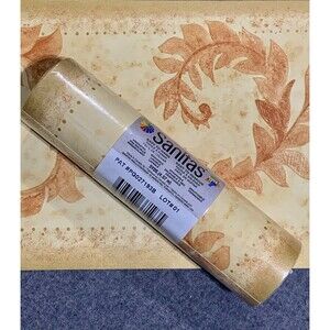Red Tuscany Scroll Vine Leaf  Beige Gold Background  Wallpaper Border